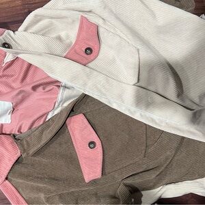 Thread & Supply Pink and Beige Corduroy Jacket